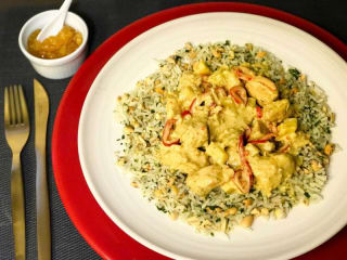 Imagem ilustrativa da receita PEITO DE FRANGO COM MAÇÃ AO CURRY