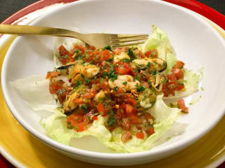 Imagem ilustrativa da receita SALADA DE MEXILHÕES AO ALHO E ÓLEO