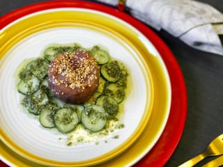 Imagem ilustrativa da receita TARTAR DE ATUM FRESCO E PEPINO