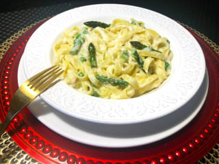 Imagem ilustrativa da receita FETTUCCINE CREMOSO COM ASPARGOS VERDES