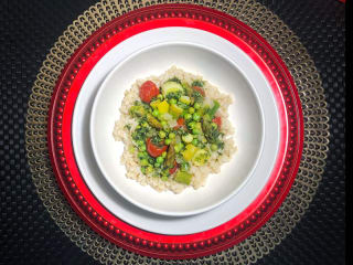 Imagem ilustrativa da receita VEGETAIS ASSADOS AO LIMÃO COM ARROZ CATETO