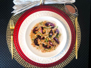 Imagem ilustrativa da receita SALADA DE BETERRABA, LENTILHAS E NOZES