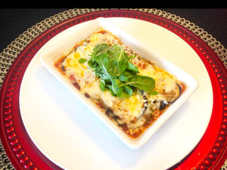 Imagem ilustrativa da receita BERINJELA E ABOBRINHA GRELHADAS À PARMEGIANA