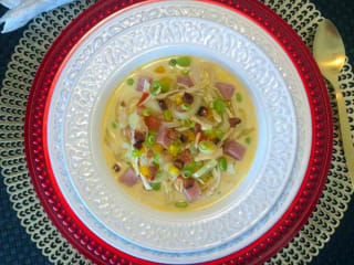 Imagem ilustrativa da receita CHOWDER DE FRANGO E PRESUNTO COM EDAMAME