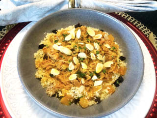 Imagem ilustrativa da receita COUSCOUS MARROQUINO COM FRUTAS SECAS E CARNE DE JACA