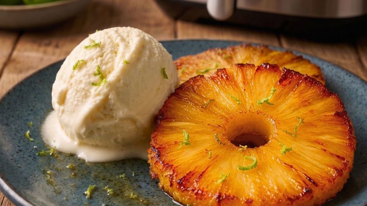 Imagem ilustrativa da receita ABACAXI CARAMELIZADO NA AIRFRYER