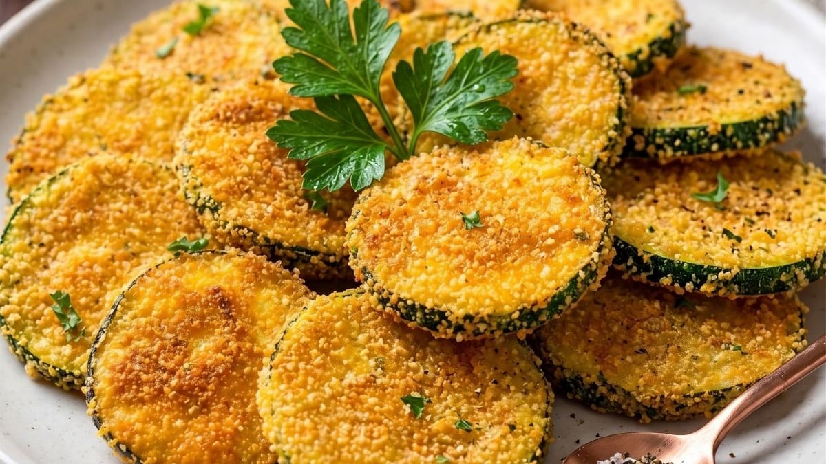 Imagem ilustrativa da receita ABOBRINHA EMPANADA SEM TRIGO NA AIRFRYER