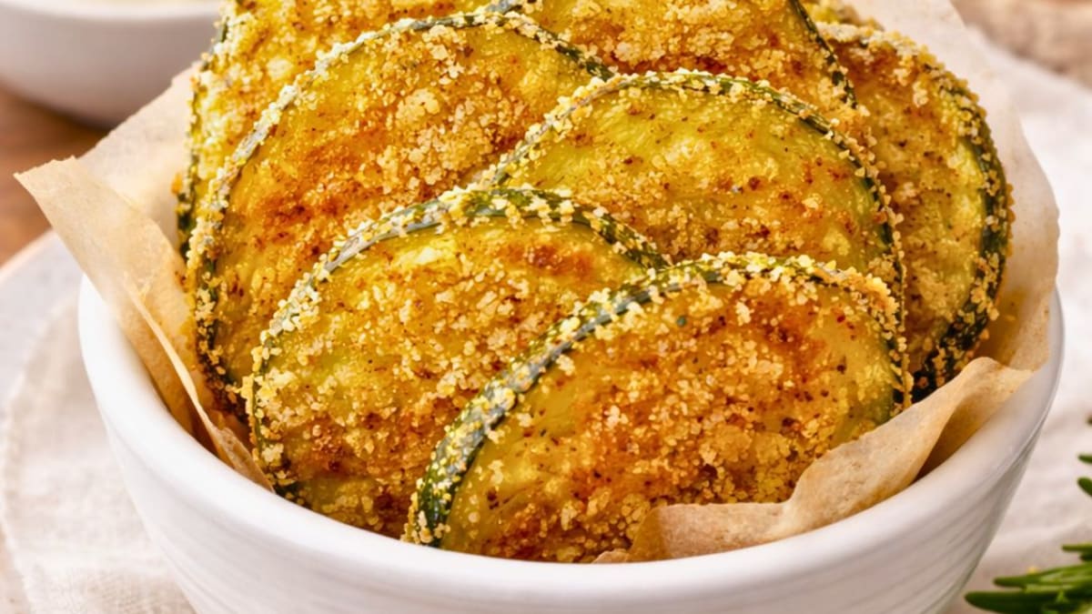 Imagem ilustrativa da receita ABOBRINHA À MILANESA CROCANTE NO FORNO