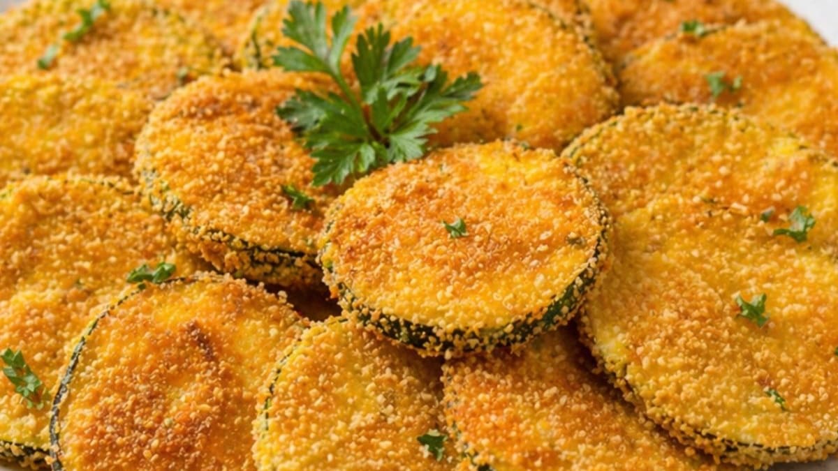 Imagem ilustrativa da receita ABOBRINHA EMPANADA SEM TRIGO NA AIRFRYER