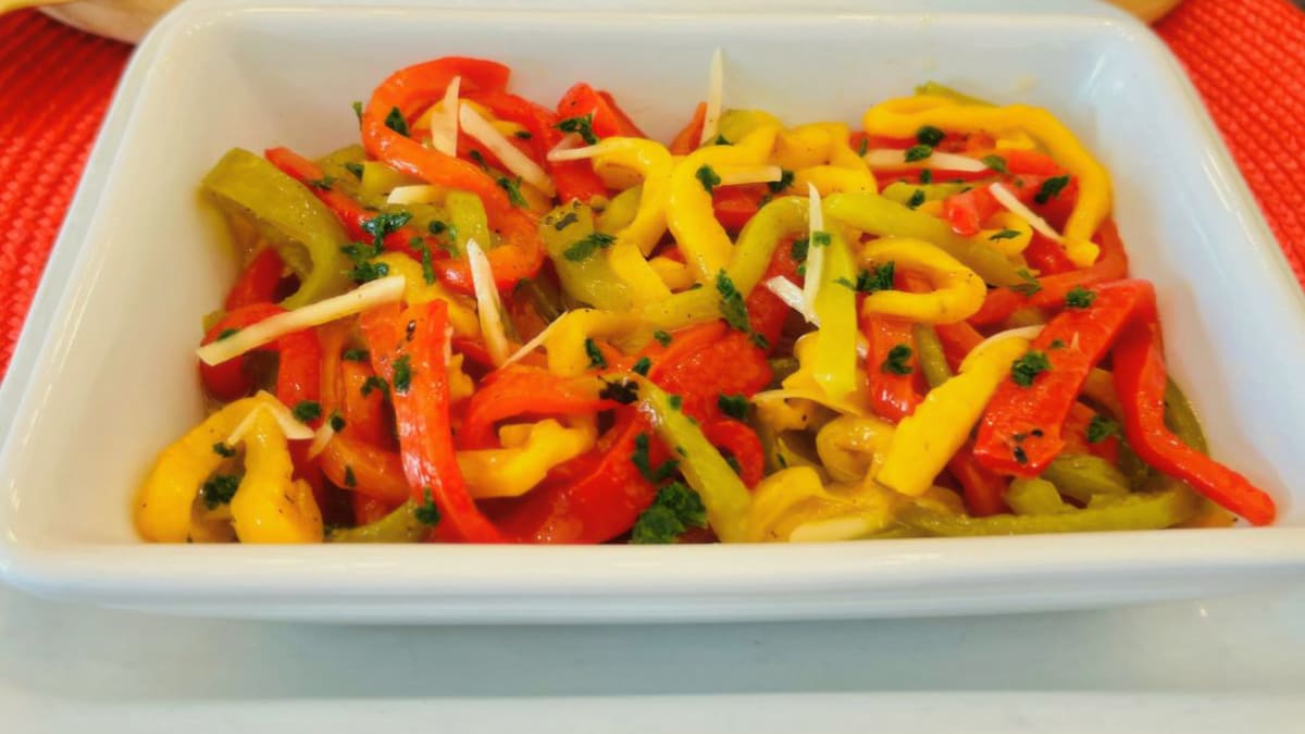 Imagem ilustrativa da receita ANTEPASTO DE PIMENTÃO COLORIDO