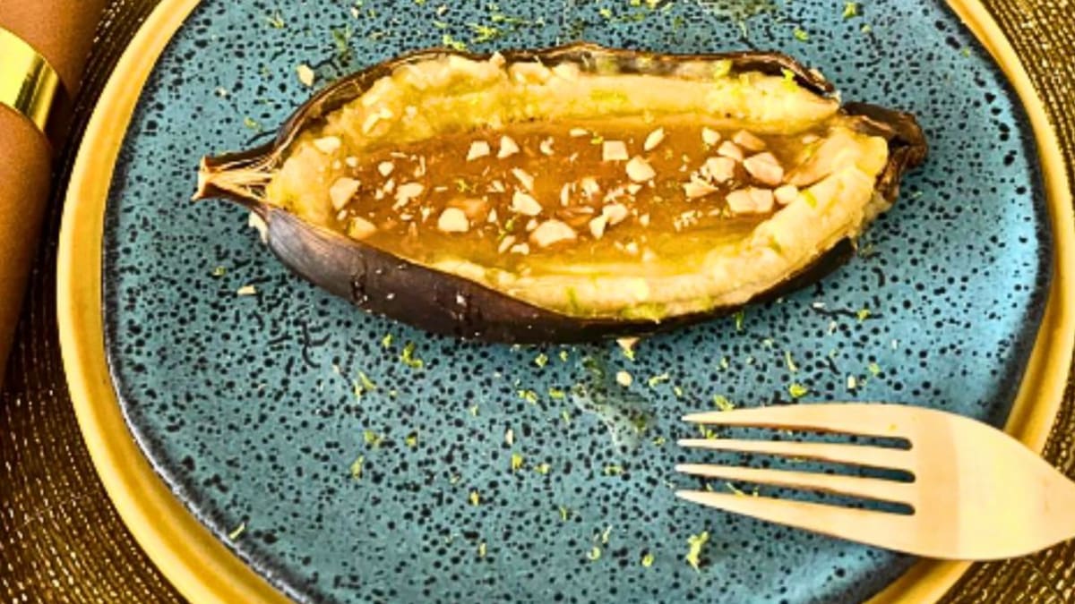Imagem ilustrativa da receita BANANA ASSADA NA AIRFRYER COM MEL E AMENDOIM