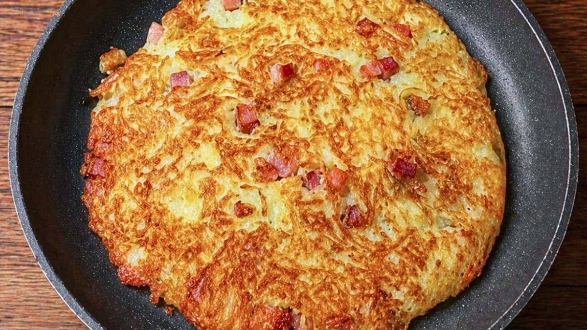 Imagem ilustrativa da receita BATATA DE FRIGIDEIRA COM QUEIJO E BACON CROCANTE