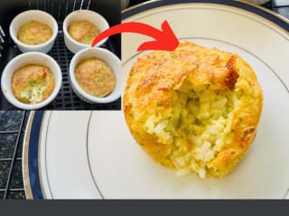 Imagem ilustrativa da receita BOLINHO DE ARROZ DE CANECA NA AIRFRYER (SEM TRIGO)