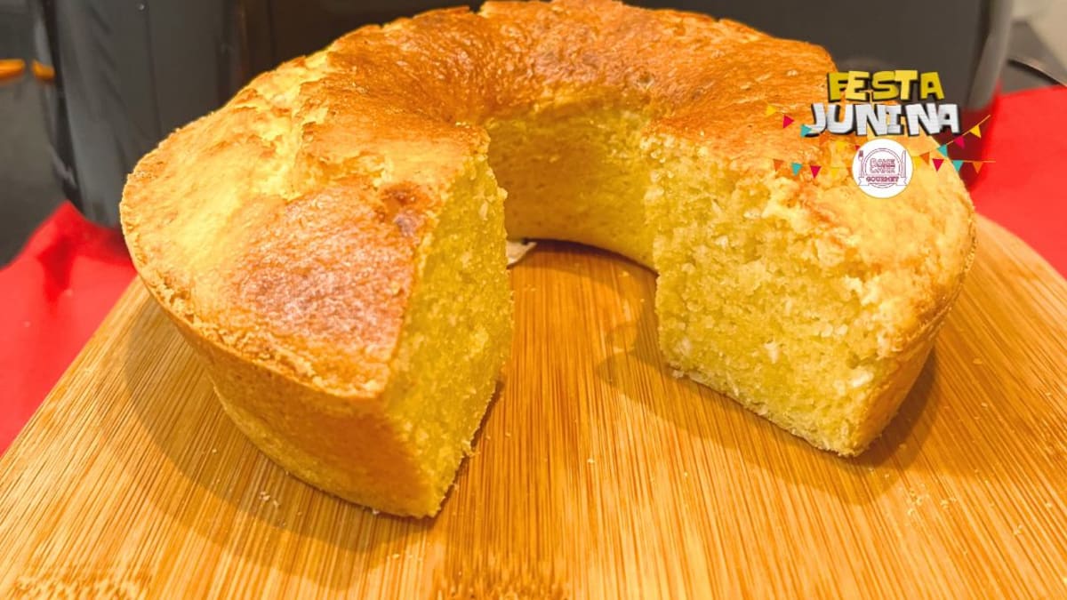 Imagem ilustrativa da receita BOLO DE FUBÁ COM COCO NA AIRFRYER