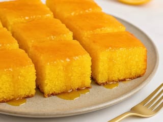 Imagem ilustrativa da receita BOLO DE LARANJA SEM GLÚTEN COM FUBÁ