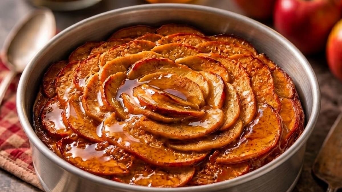 Imagem ilustrativa da receita BOLO DE MAÇÃ DE LIQUIDIFICADOR COM GRANOLA