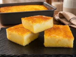 Imagem ilustrativa da receita BOLO DE FUBÁ CREMOSO COM QUEIJO MEIA CURA