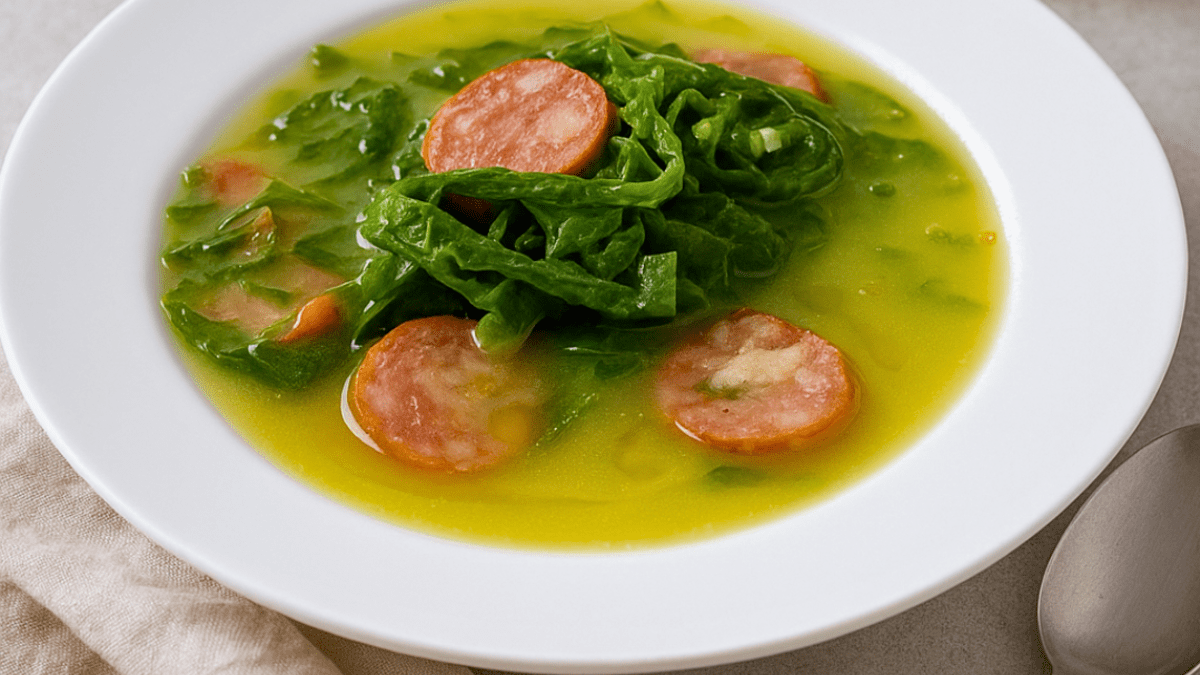 Imagem ilustrativa da receita CALDO VERDE TRADICIONAL COM LINGUIÇA PORTUGUESA