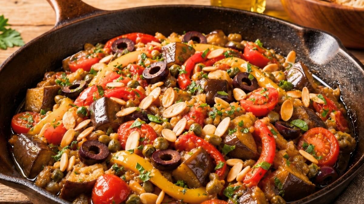 Imagem ilustrativa da receita CAPONATA DE BERINJELA NA PANELA