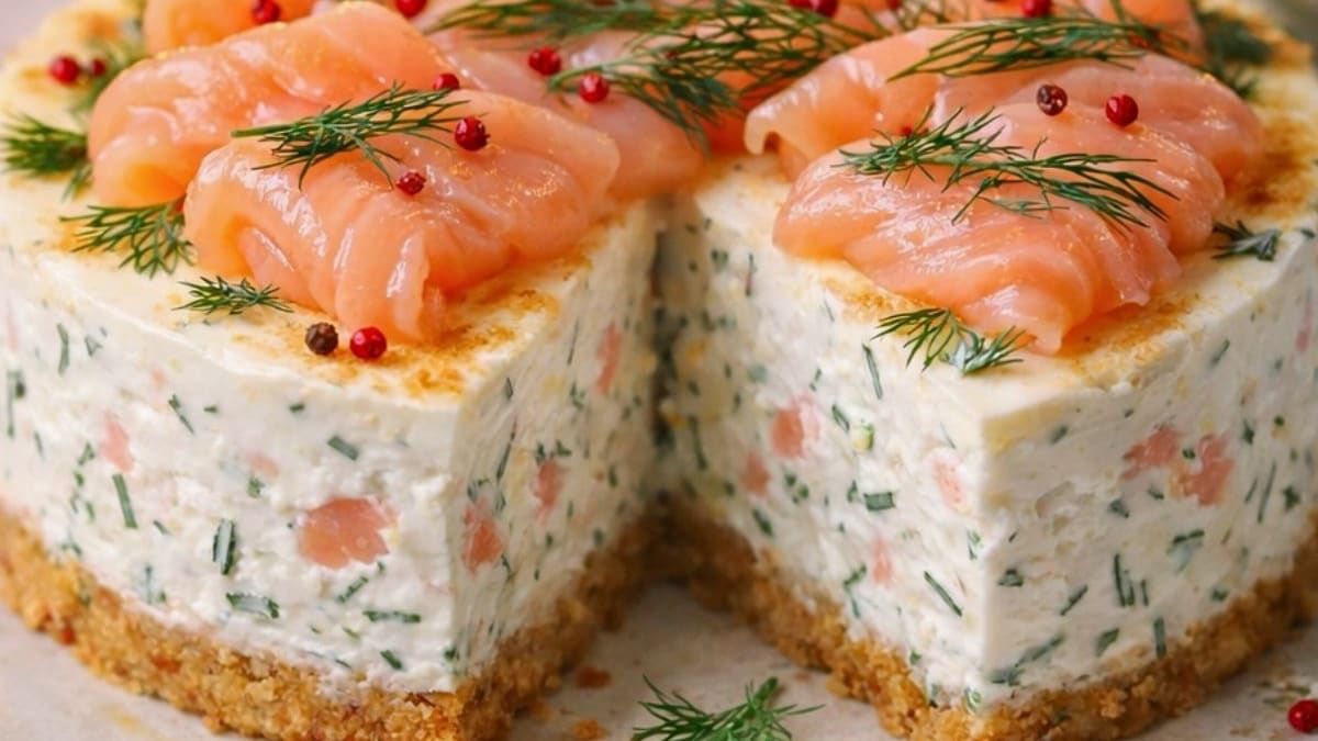 Imagem ilustrativa da receita CHEESECAKE DE SALMÃO DEFUMADO