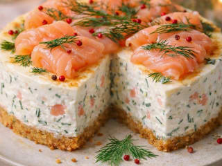 Imagem ilustrativa da receita CHEESECAKE DE SALMÃO DEFUMADO
