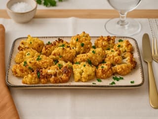 Imagem ilustrativa da receita COUVE-FLOR CROCANTE NA AIRFRYER COM PARMESÃO