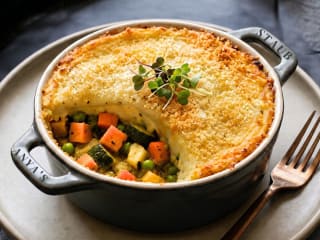 Imagem ilustrativa da receita ESCONDIDINHO DE LEGUMES COM PURÊ DE BATATA SEM LEITE