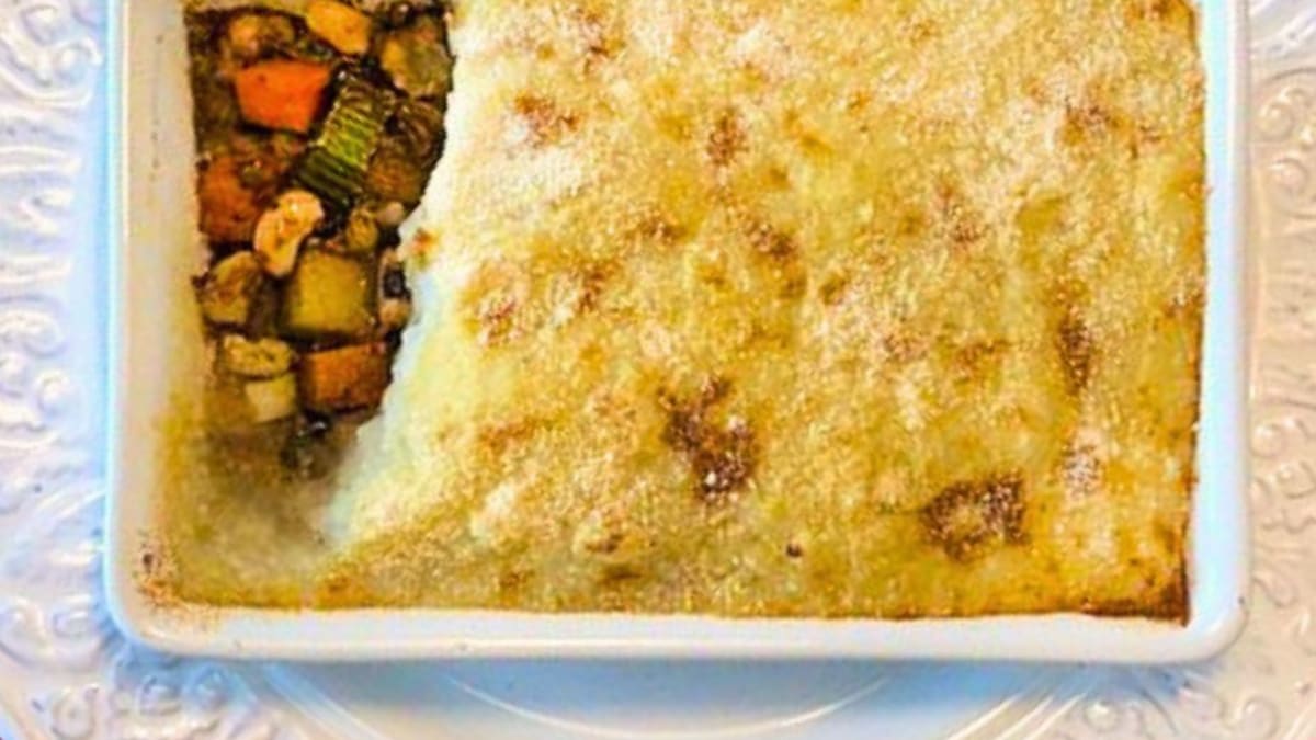 Imagem ilustrativa da receita ESCONDIDINHO DE LEGUMES COM PURÊ DE BATATA SEM LEITE