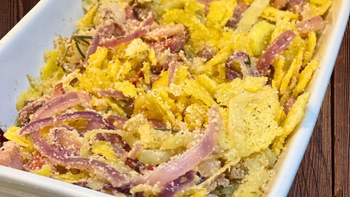 Imagem ilustrativa da receita FAROFA DE BACON E ALHO-PORÓ