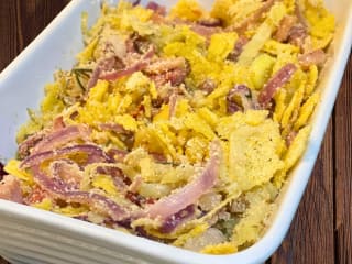 Imagem ilustrativa da receita FAROFA DE BACON E ALHO-PORÓ