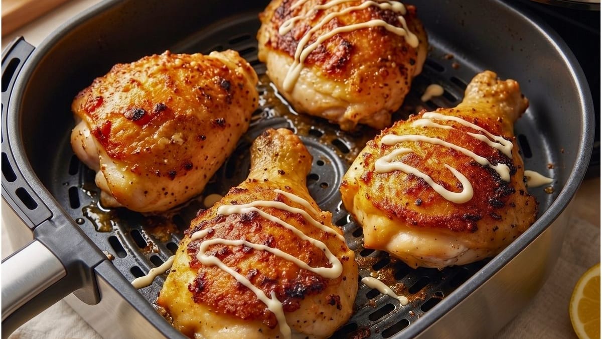Imagem ilustrativa da receita FRANGO ASSADO COM MAIONESE NA AIRFRYER