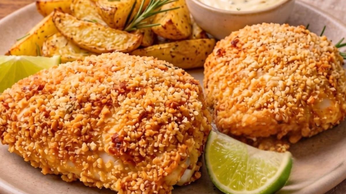 Imagem ilustrativa da receita FRANGO EMPANADO SEM GLÚTEN COM PARMESÃO NA AIRFRYER