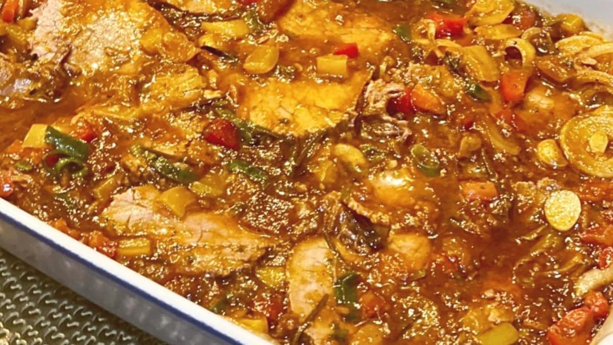 Imagem ilustrativa da receita LAGARTO ESCABECHE COM LEGUMES MARINADOS