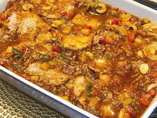 Imagem ilustrativa da receita LAGARTO ESCABECHE COM LEGUMES MARINADOS