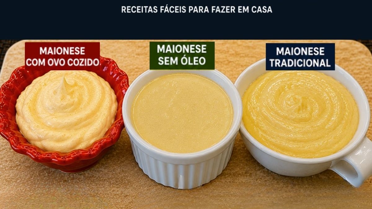 Imagem ilustrativa da receita MAIONESE CASEIRA: 3 RECEITAS CREMOSAS E FÁCEIS