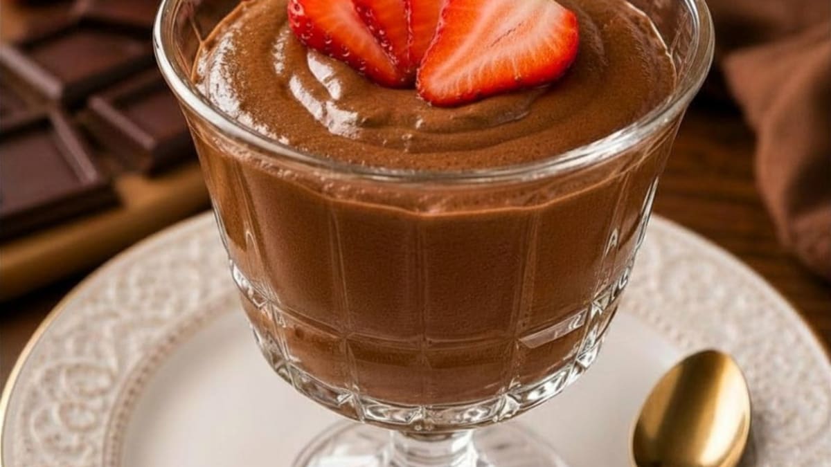 Imagem ilustrativa da receita MOUSSE RÁPIDA DE CHOCOLATE CREMOSA