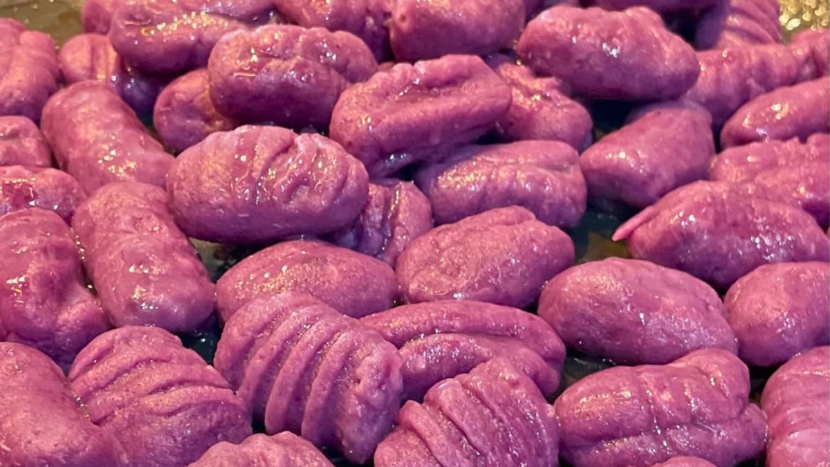 Imagem ilustrativa da receita NHOQUE DE BATATA DOCE ROXA (sem trigo)