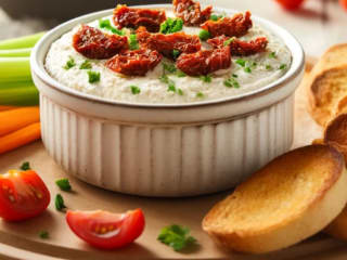 Imagem ilustrativa da receita PATÊ DE TOMATE SECO (com Cream Cheese Vegano)