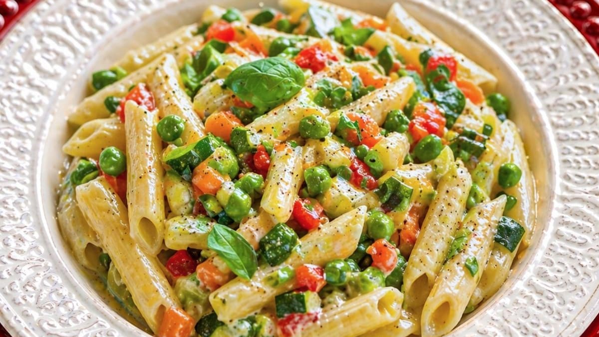 Imagem ilustrativa da receita PENNE AO MOLHO PRIMAVERA VEGANO CREMOSO