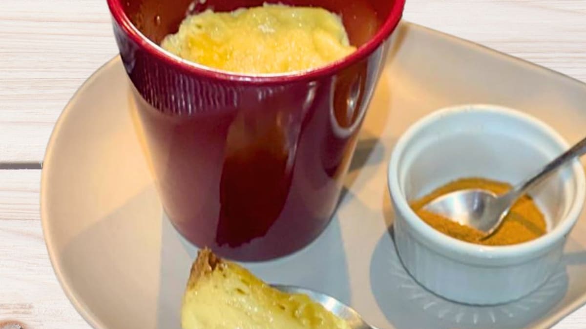 Imagem ilustrativa da receita PUDIM DE CANECA FIT DE MICROONDAS -  SEM LEITE