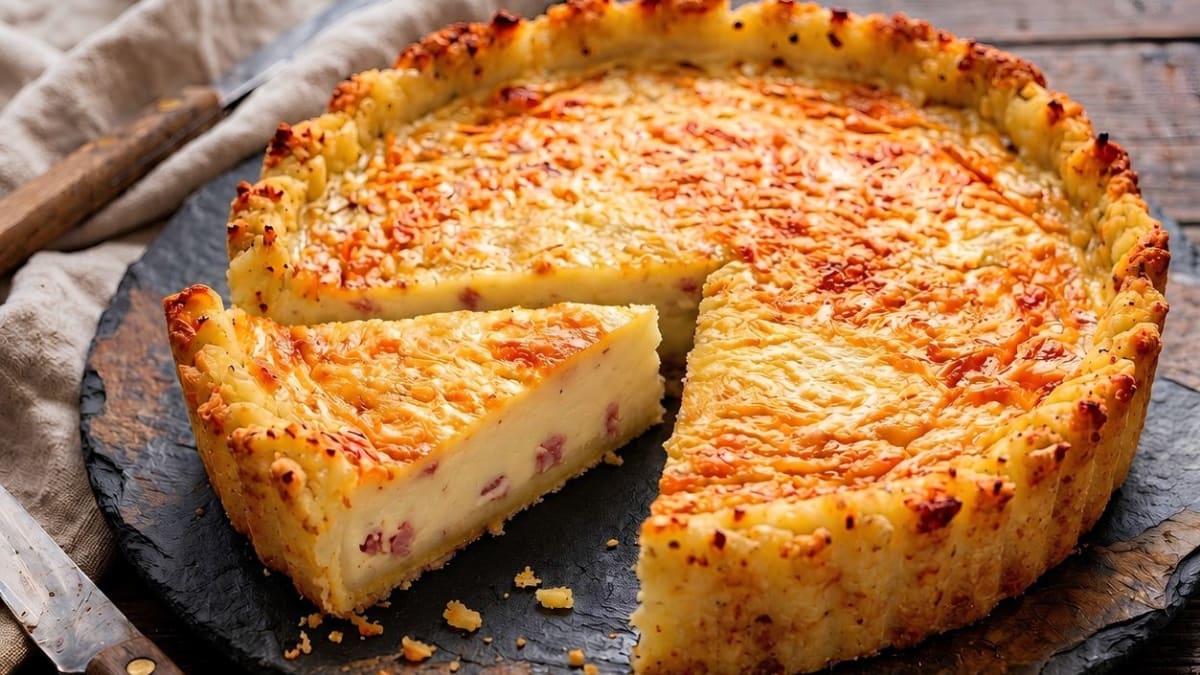 Imagem ilustrativa da receita QUICHE LORRAINE COM MASSA DE BATATA