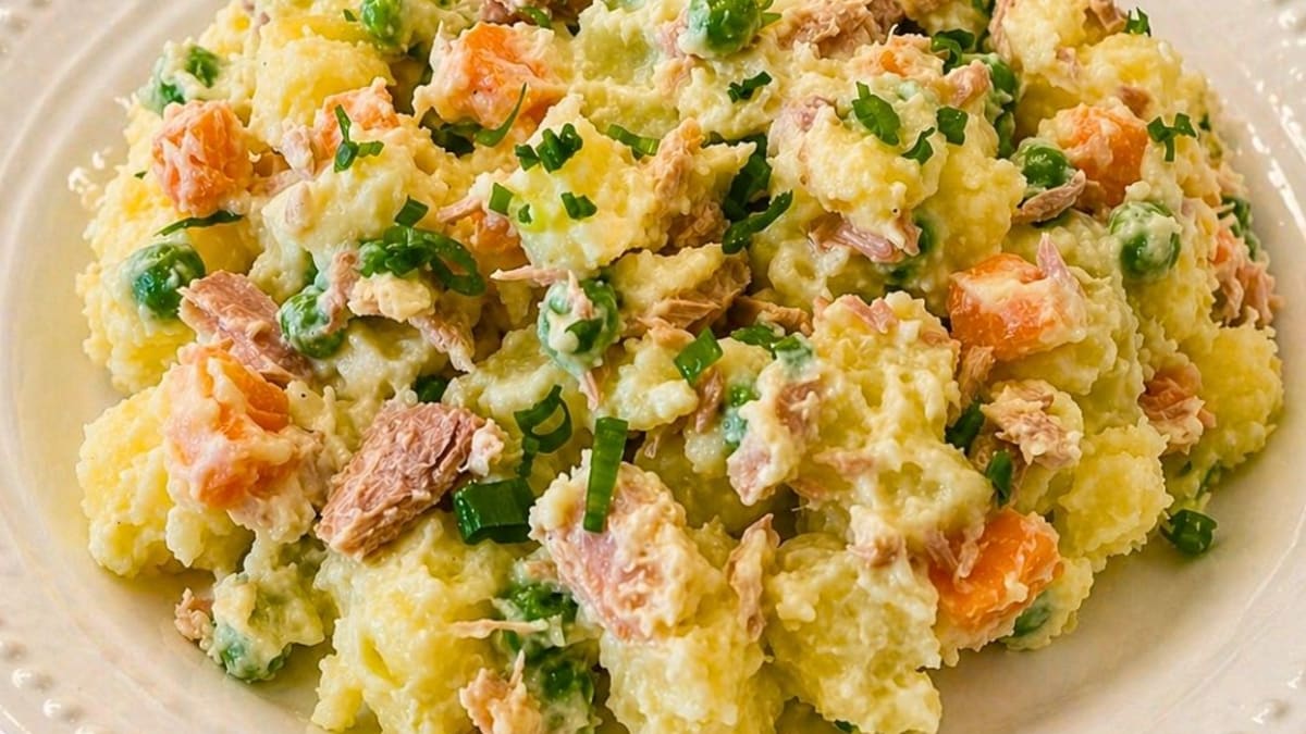 Imagem ilustrativa da receita SALADA DE BATATA COM ATUM E MAIONESE CREMOSA