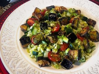 Imagem ilustrativa da receita SALADA DE COUSCOUS MARROQUINO COM BERINJELA CROCANTE