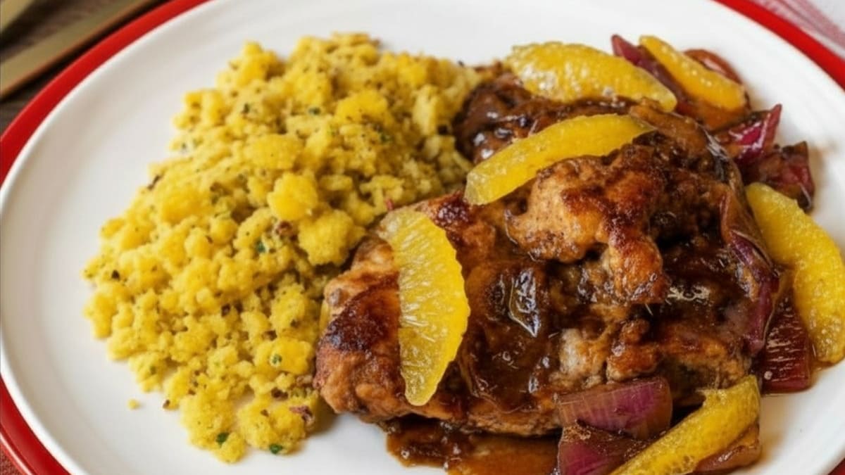Imagem ilustrativa da receita SOBRECOXA DE FRANGO COM MOLHO BALSÂMICO