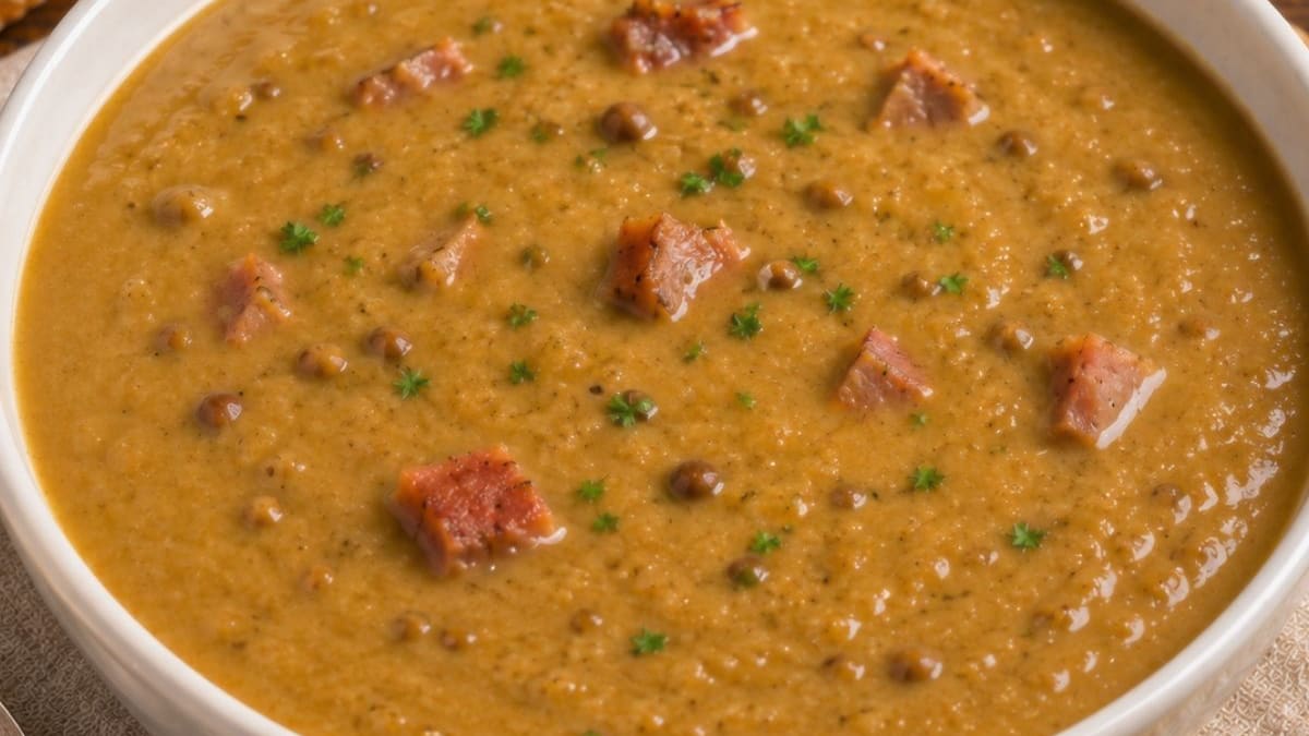 Imagem ilustrativa da receita SOPA CREMOSA DE LENTILHA COM LINGUIÇA