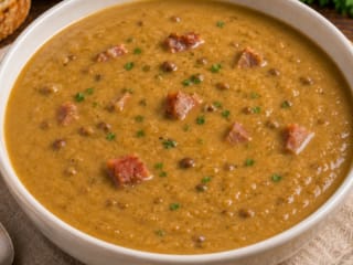 Imagem ilustrativa da receita SOPA CREMOSA DE LENTILHA COM LINGUIÇA
