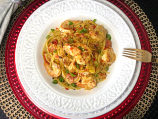 Imagem ilustrativa da receita SPAGHETTI COM CAMARÃO ESTILO ORIENTAL
