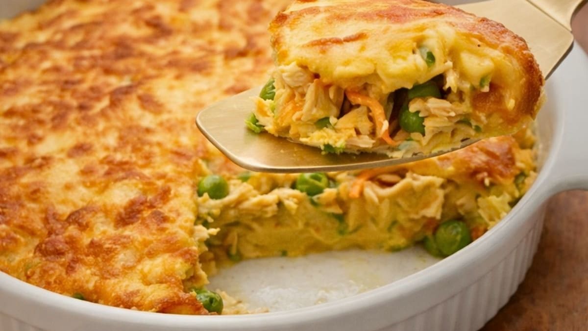 Imagem ilustrativa da receita TORTA DE FRANGO COM LEGUMES SEM GLÚTEN