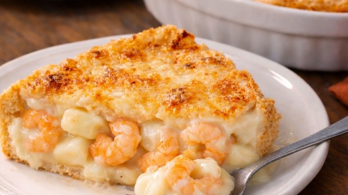 Imagem ilustrativa da receita TORTA GRATINADA DE CAMARÃO E PALMITO