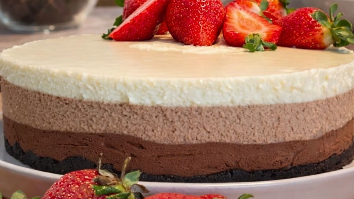 Imagem ilustrativa da receita TORTA MOUSSE 3 CHOCOLATES